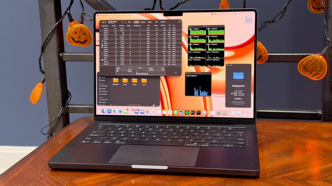 Apple 14-inch M5 MacBook Pro open on a desk
