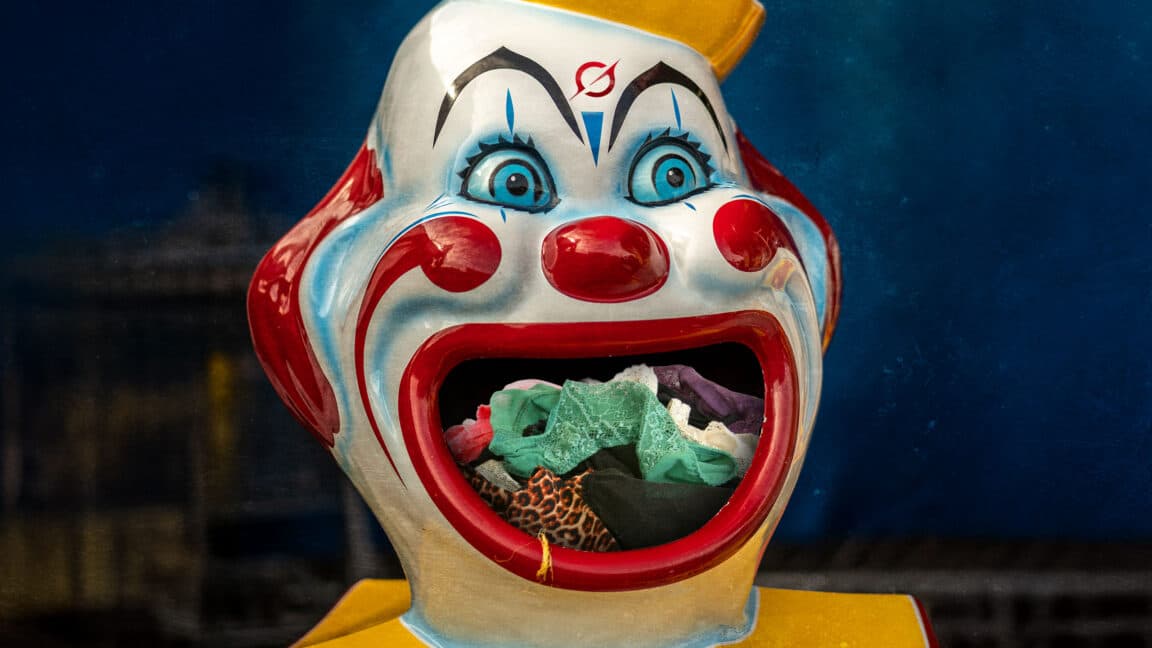 Illustration of an AI chatbot interface with a prominent safety warning overlay