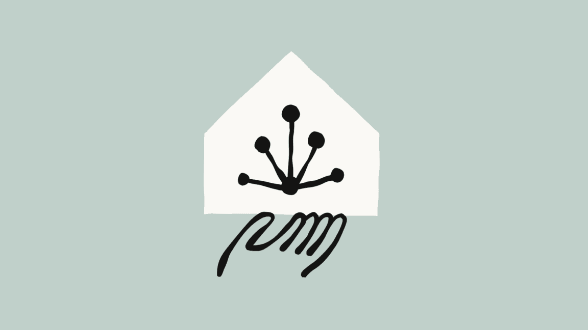 Terminal window showing an AI coding assistant with abstract background