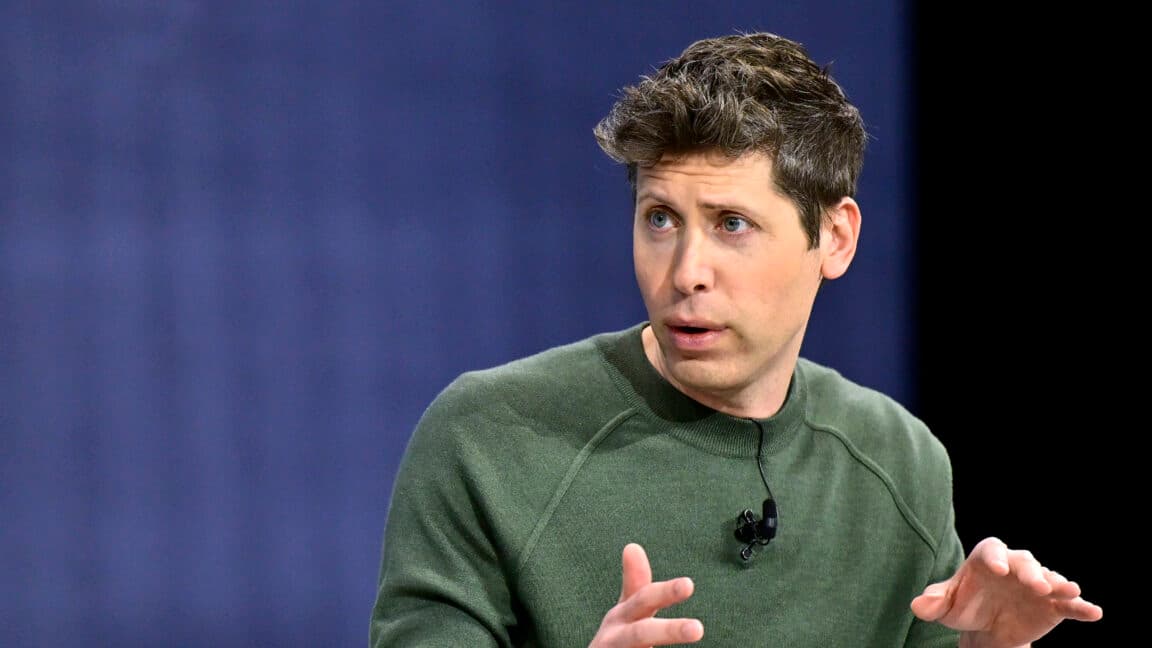 OpenAI CEO Sam Altman speaking onstage at the 2024 DealBook Summit