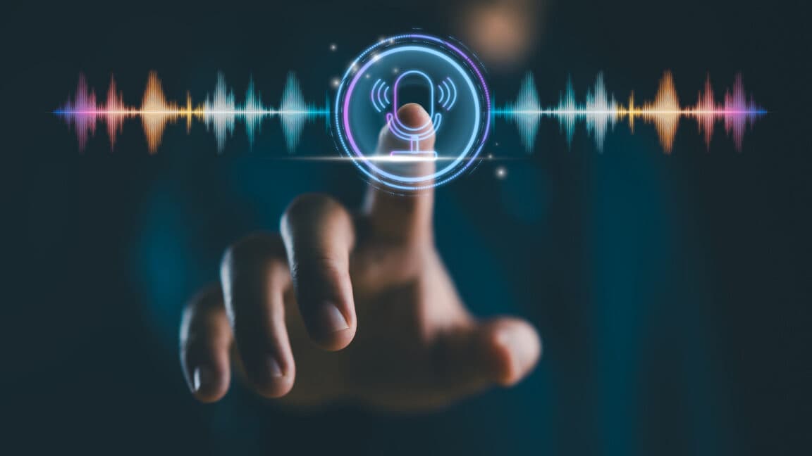 Abstract illustration of AI-generated music files flooding a streaming platform interface