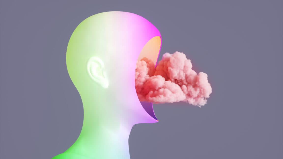 Abstract illustration of a lone tech executive standing over a glowing AI network